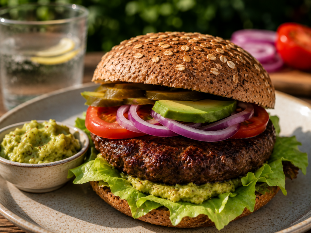 Hovädzí burger s guacamole